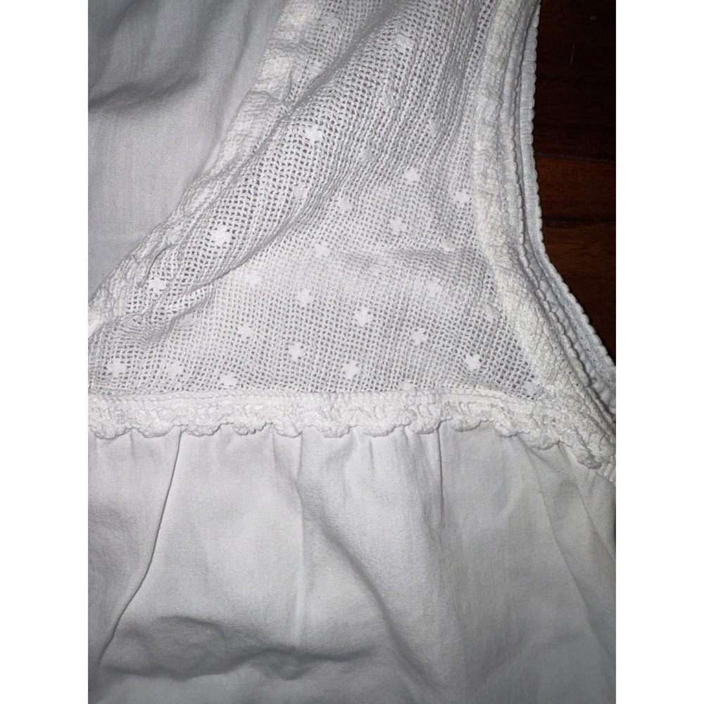 Sarah Spencer Womens White 100% Cotton Pajama Set Eyelet Lace Sleeveless Small - Picture 5 of 6
